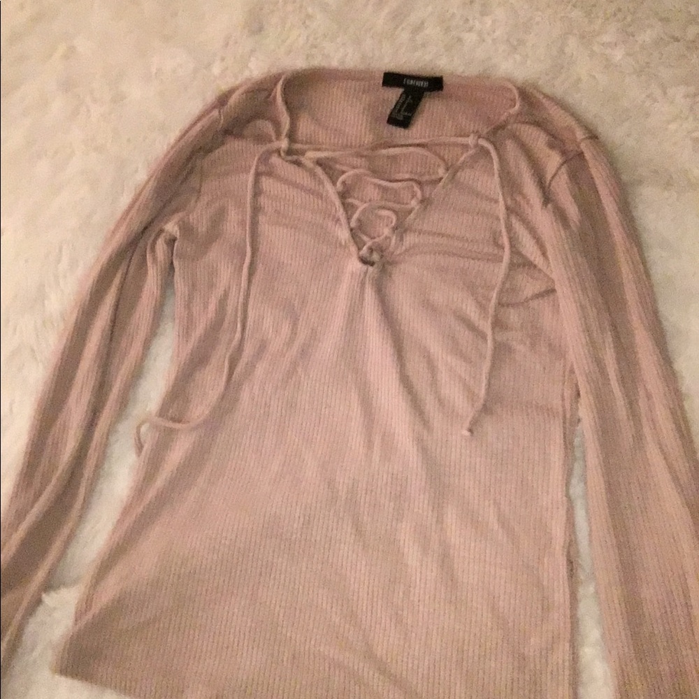 Cute lace up date night long sleeve